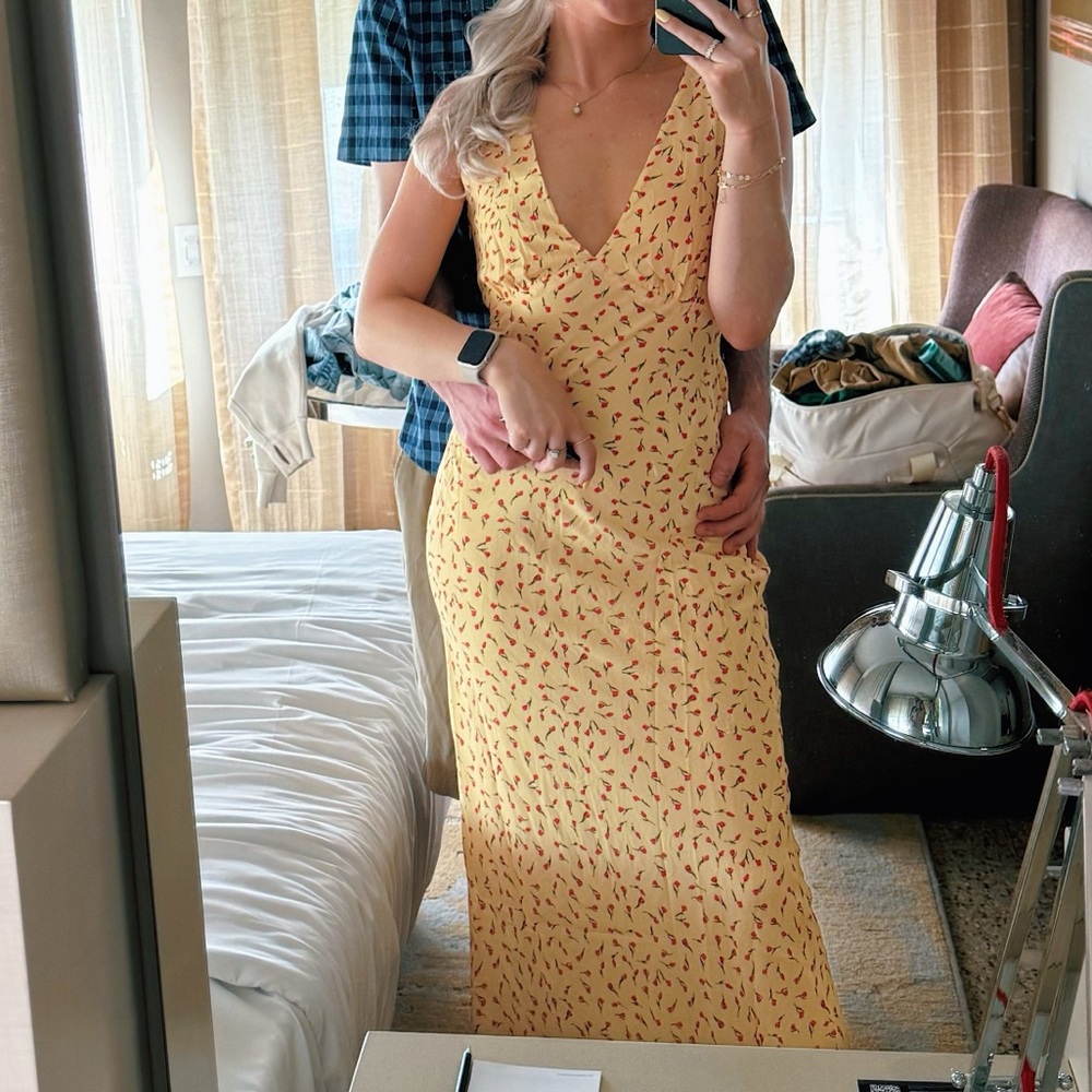 Princess Polly Yellow & Red Floral Dress